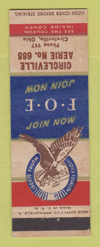 Matchbook Cover - Eagles Club Circleville OH low phone #