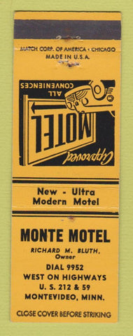 Matchbook Cover - Monte Motel Montevideo MN