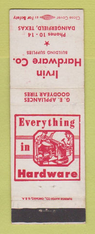 Matchbook Cover - Irvin Hardware Daingerfield TX