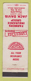 Matchbook Cover - Farmers Insurance Jack Davis Okmulgee OK WEAR