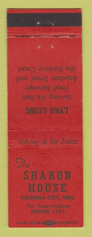 Matchbook Cover - Sharon House Virginia City NV low phone #