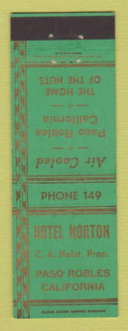 Matchbook Cover - Hotel Norton Paso Robles CA low phone #