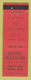 Matchbook Cover - Hotel Mayfair Pomona CA low phone # WEAR