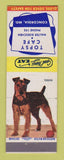 Matchbook Cover - Topsy Cafe Concordia MO low phone # Terrier