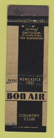 Matchbook Cover - Bon Air Country Club Wheeling IL CREASES