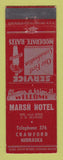 Matchbook Cover - Marsh Hotel Crawford NE low phone #
