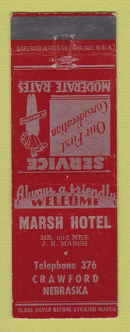 Matchbook Cover - Marsh Hotel Crawford NE low phone #