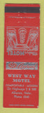 Matchbook Cover - West Way Motel Alliance NE low phone #