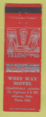 Matchbook Cover - West Way Motel Alliance NE low phone #
