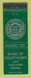 Matchbook Cover - Bank of Oglethorpe GA