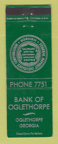 Matchbook Cover - Bank of Oglethorpe GA