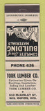 Matchbook Cover - Tork Lumber Wisconsin Rapids WI WEAR