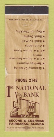 Matchbook Cover - 1st National Bank Fairbanks AK WORN