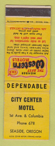 Matchbook Cover - City Center Motel Seaside OR