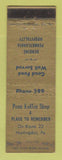 Matchbook Cover - Penn Koffee Shop Huntingdon PA low phone # WEAR