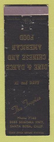 Matchbook Cover - The Tropics Restaurant Santa Rosa CA WEAR