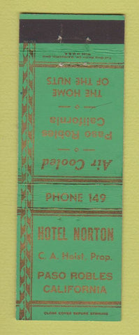 Matchbook Cover - Hotel Norton Paso Robles CA low phone #