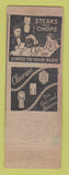 Matchbook Cover - Whit's Cafe Owen's Laundry Milan TN low phone # WEAR