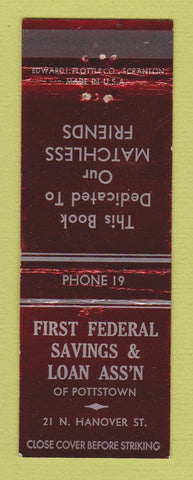 Matchbook Cover - First Federal Savings Loan Pottstown PA