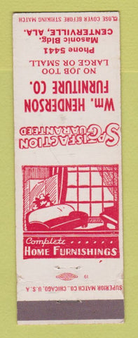 Matchbook Cover - Wm Henderson Furniture Centerville AL