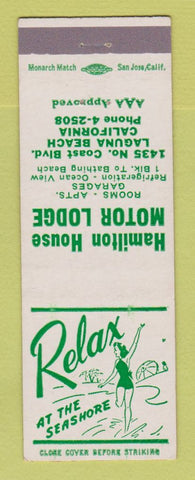 Matchbook Cover - Hamilton House Motor Lodge Laguna Beach CA girlie