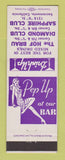 Matchbook Cover - The Hof Brau diamond Club Sapphire Sacramento CA girlie