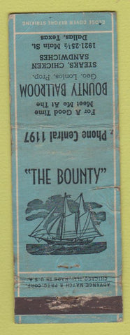 Matchbook Cover - Bounty Ballroom Dallas TX ADVANCE girlie POOR