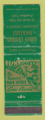 Matchbook Cover - Green Lantern Cocktails Pasadena CA girlie WORN