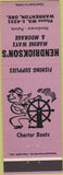 Matchbook Cover - Hendrickson's Marine Fishing Warrenton OR