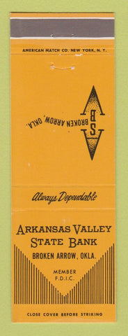 Matchbook Cover - Arkansas Valley State Bank Broken Arrow OK