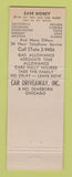 Matchbook Cover - Car Driveaway Rental Chicago IL