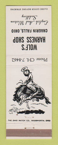 Matchbook Cover - Wolf's Harness Shop Chagrin Falls OH Saddles