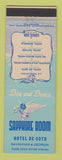 Matchbook Cover - Hotel De Soto Savannah GA Sapphire Room