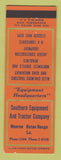 Matchbook Cover Southern Equipment Allis Chalmers Tractors Monroe Baton Rouge LA