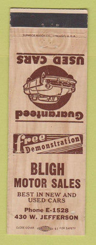 Matchbook Cover - Bligh Motor Sales