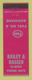 Matchbook Cover - Esso oil gas Bailey Hassen Elmira NY RED