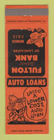 Matchbook Cover - Fulton National Bank Lancaster PA Auto Loans