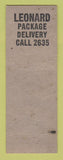 Matchbook Cover - Leonard Storage Moving York PA