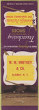 Matchbook Cover - W M Whitney Treadeasy Shoes Albany NY