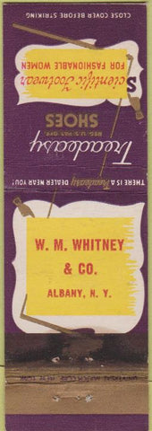 Matchbook Cover - W M Whitney Treadeasy Shoes Albany NY