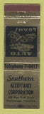 Matchbook Cover - Southern Acceptance Loans Chattanooga TN