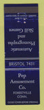 Matchbook Cover - Pep Amusement Vending Juke Box Forestville CT