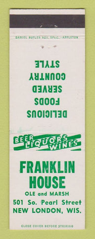 Matchbook Cover - Franklin House New London WI Restaurant
