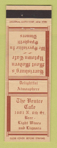 Matchbook Cover - The Venice Cafe Harrisburg PA