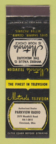 Matchbook Cover - Motorola Radio TV Parkview Cleveland OH