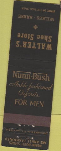 Matchbook Cover - Walter's Shoe Store Wilkes-Barre PA black