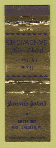 Matchbook Cover - Jimmie John's Sandwiches West Jester PA