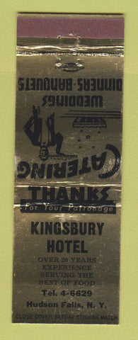 Matchbook Cover - Kingsbury Hotel Hudson Falls NY