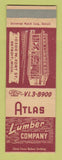 Matchbook Cover - Atlas Lumber Company Detroit MI