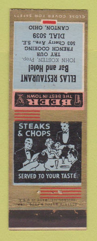 Matchbook Cover - Ellas Restaurant Bar Hotel Canton OH ADVANCE